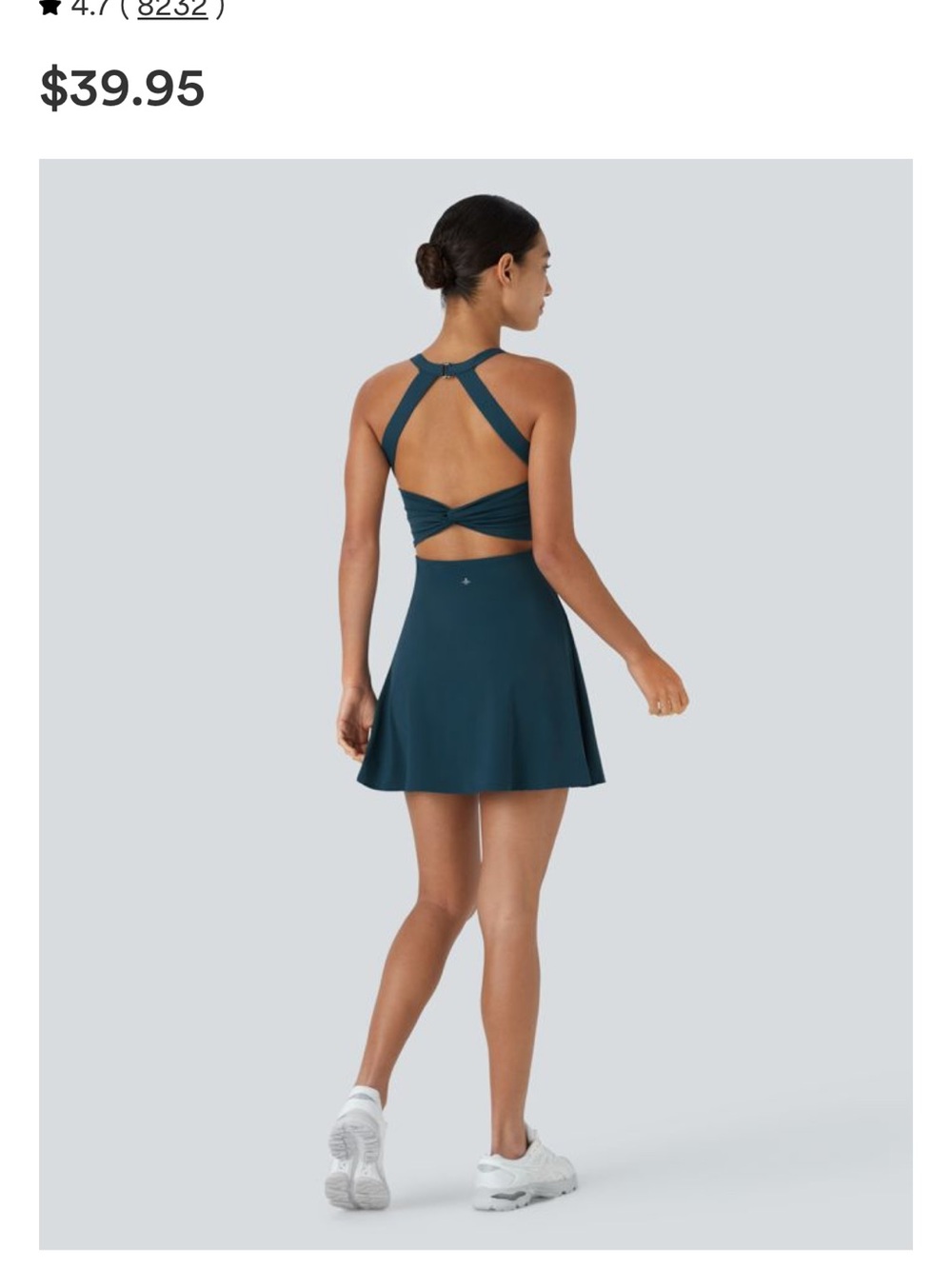 HALARA Teal Cross-Back Active Tennis Dress medium